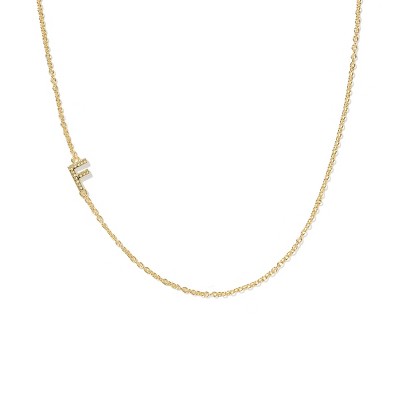 Kendra Scott 14K Gold Over Brass Mini "F" Initial Pendant Necklace - Gold