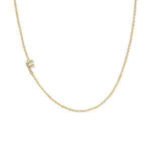Kendra Scott 14K Gold Over Brass Mini "F" Initial Pendant Necklace - Gold - 1 of 3