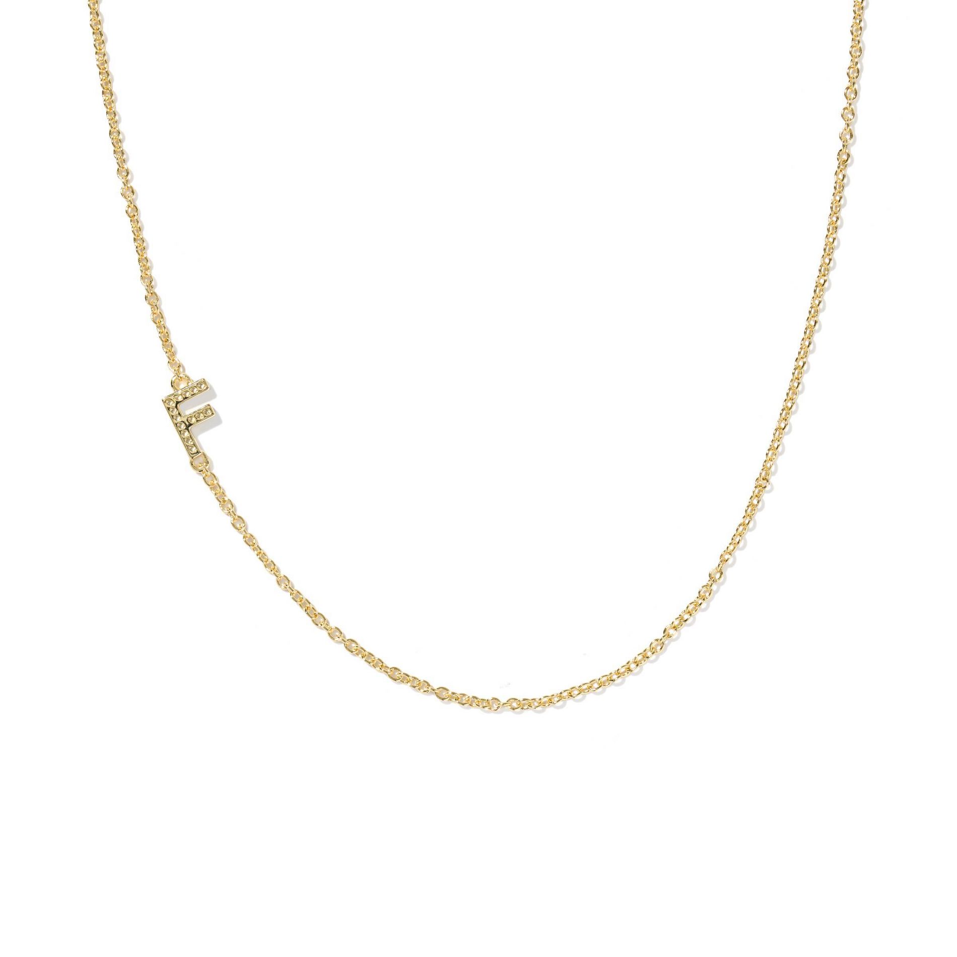 Kendra Scott 14K Gold Over Brass Mini "F" Initial Pendant Necklace - Gold