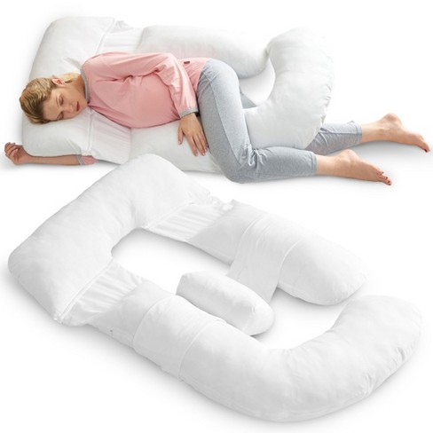 Cheer Collection U shaped Pregnancy Body Pillow Customizable Full Body Support white Target