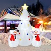 Tangkula 6Ft Christmas Inflatable Tree with Snowman Outdoor Inflatable Xmas White Tree Decorations with Built-in Bright Lights - 4 of 4