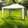 vidaXL Gazebo White and Black Polyester fabric, Steel frame 10x13 ft - 2 of 4