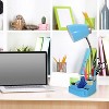 Gooseneck Organizer Desk Lamp with iPad Tablet Stand Book Holder and Charging Outlet - LimeLights - 2 of 4