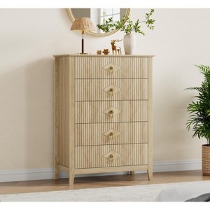 Dresser for Bedroom with 5 Drawers, 32" Wide Modern Chest of Drawers with Metal Handle, Dresser TV Stand - 1 of 4