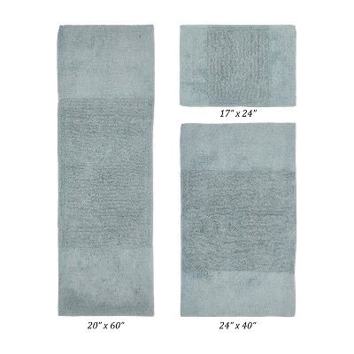 Granada 3 Piece Bath Rug Set 100% Premium Cotton Tufted Non-Slip Backing Bathmats for Bathroom, Super Soft Absorbent, Machine Washable