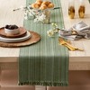 Design Imports  Variegated Fringe Table Runner, Artichoke Green, 13X72" - 3 of 4