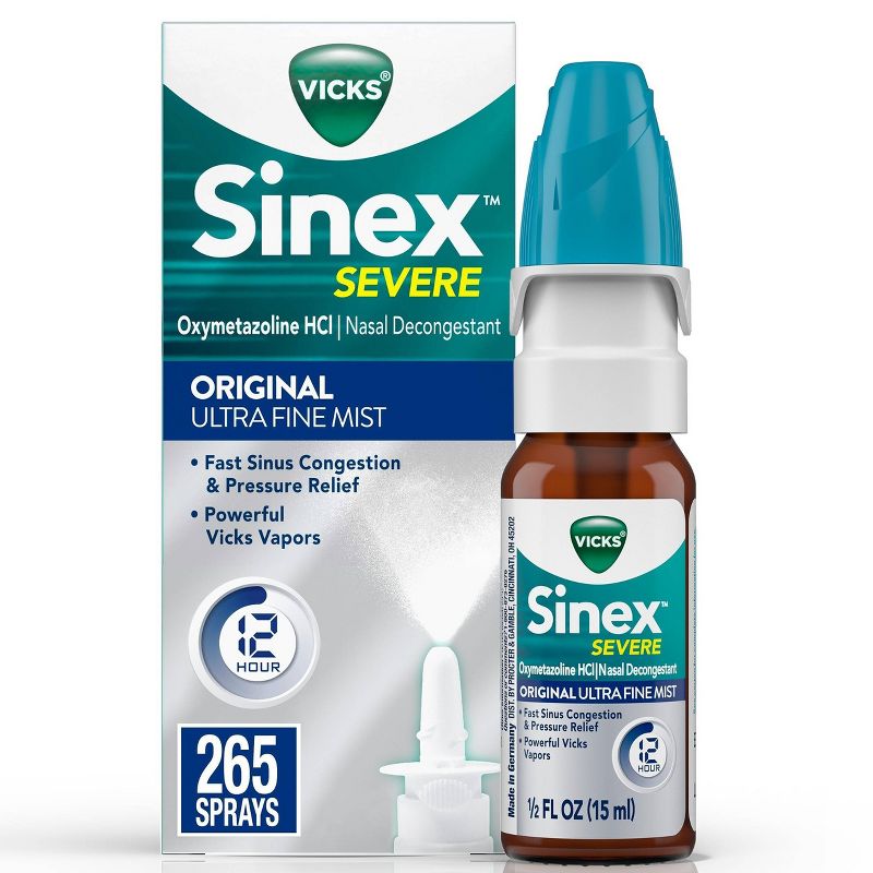 Vicks Sinex Severe Original Nasal Spray Ultra Fine Mist 0.5 fl oz, 1 of 19
