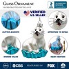 White Seal on a Glacier Glass Christmas Ornament, Pinnipeds and Sea Lion Themed Decor| OrnamentallyYou - 3 of 4