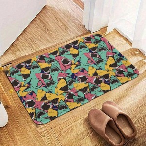 Shark Attack Bathroom Rugs Winter Bath Mat Absorbent Non Slip Bathroom Mat Christmas Soft Floor Carpet 16x20 Inches - 1 of 1