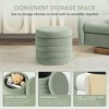 WestinTrends Alexandria Mid-Century Modern Faux Shearling Shearling Round Storage Ottoman - 4 of 4