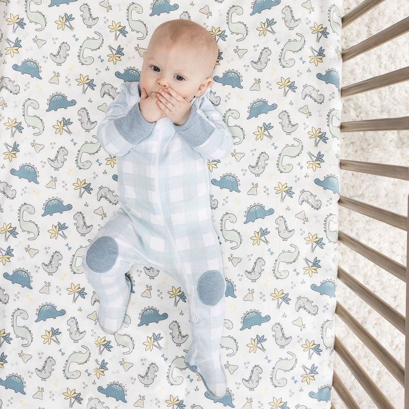 Trend Lab Flannel Fitted Crib Sheet - Little Dinos, 4 of 7