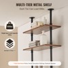 VEVOR Industrial Pipe Shelf, 5 Tier 24x9.84in, Wall-Mount Floating Rustic Wood Shelves Bracket Display Bookshelf,Storage Rack Sundries Holder, Black - 3 of 4