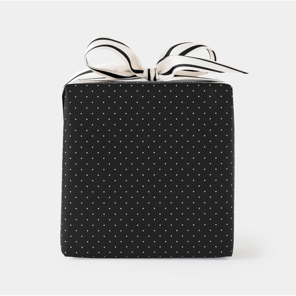 Cream and Black Pindot Gift Wrap - Sugar Paper