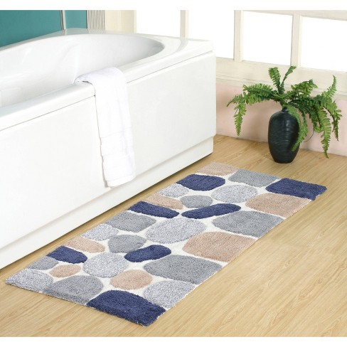 24"x60" Pebbles Bath Runner Gray/blue - Chesapeake Merchandising ...