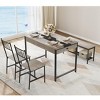 Dining Table Set for 4, Small Kitchen Table and 2 Chairs for 4 with Bench, Space Saving Kitchen Table Set with Storage Drawers - 3 of 4