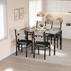 Dining Room Table Set for 4 with Corner Protector, Wood Kitchen Table and Chairs Set of 4 with Upholstered Chairs for Kitchen Room Apartment, Gray - 4 of 4