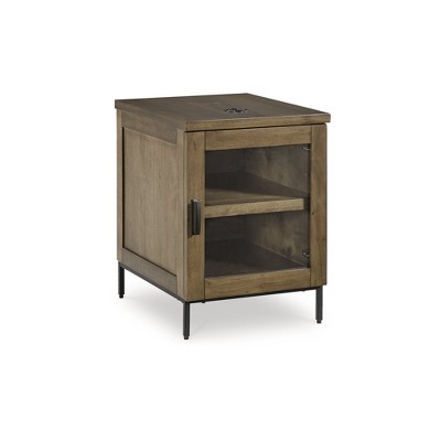 Signature Design by Ashley Torlanta Chairside End Table with Wireless Charging, Brown
