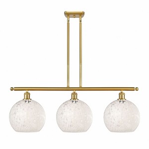 White Mouchette - 3 Light Stem Hung Island In Modern Style-12.25 Inches Tall and 36.5 Inches Wide - 1 of 1
