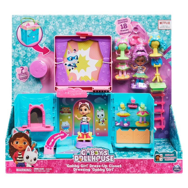 Gabby&#39;s Dollhouse Rainbow Closet Portable Playset with Gabby Doll, 3 of 20