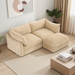 78.7" Chenille L-Shaped Modular Sectional Sofa with Storage Ottomans & Drawers Under Each Seat - 1 of 4