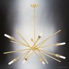 Urban Ambiance Luxury Mid-Century Modern Indoor Chandelier,  19-5/8''H x 42-3/8"W x 42-3/8''D,  Satin Brass Finish, UHP4427 - 3 of 4
