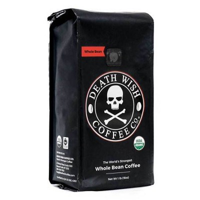 Death Wish Whole Bean Dark Roast Coffee - 16oz