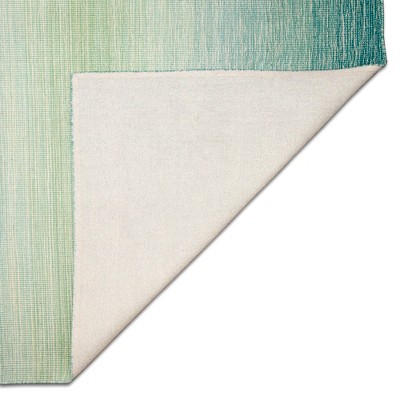 Handmade Blue Ombre Stripe Wool Rug 5' x 7'