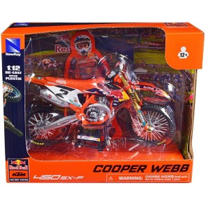 KTM 450 SX-F Motorcycle #2 Cooper Webb "Red Bull KTM Factory Racing" 1/12 Diecast Model by New Ray - 1 of 3