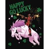 Juniors Womens Marvel St. Patrick's Day Deadpool Happy Go Lucky Racerback Tank Top - 2 of 4