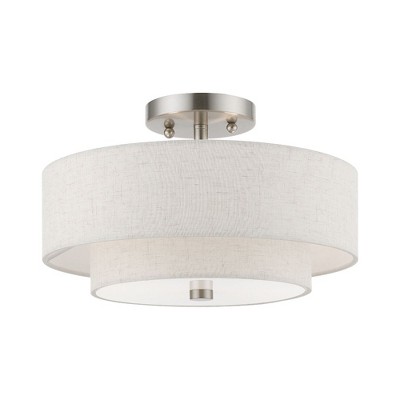 Livex Lighting Meridian 2 - Light Semi-Flush Mount in  Brushed Nickel