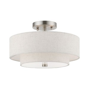 Livex Lighting Meridian 2 - Light Semi-Flush Mount in  Brushed Nickel - 1 of 3