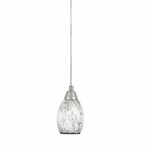 Toltec Lighting Any 1 - Light Pendant in  Brushed Nickel with 5" Black Fusion Shade - 1 of 1