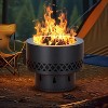 GOCAPTAIN 19" Smokeless Fire Pit with Removable Ash Pan - Wood Burning Fire Pit with Lid&Fire Poker, Smokeless Outdoor Fireplace with Dust Bag for BBQ - 2 of 4