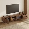 76" Modern Storage TV Stand for TVs up to 85 Inches with Glass-Doors, Versatile Entertainment Center for Living Room or Bedroom–The Pop Home - 2 of 4
