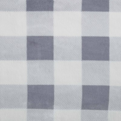 Mountain Plaid Grey Reversible Sherpa Fleece Throw Blanket
