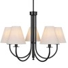 LamQee Large Farmhouse Wheel Chandelier Mid-century Pendant Fixture with Fabric Shades for Interior Lighting - 3 of 4