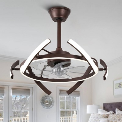Bella Depot 24" Modern LED Ceiling Fan with Dimmable Light, 6-Speed Reversible with Remote and APP Control