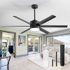 Airsurfer 60-in Color-Changing Integrated LED Matte Black with Black Blades Ceiling Fan With Light - Remote Included ( 6 -Blade ) - 4 of 4