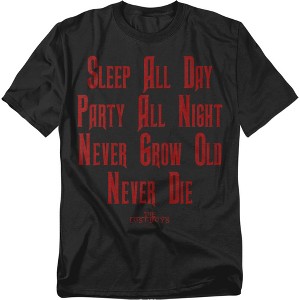 Men's The Lost Boys Sleep All Day Quote T-Shirt, Black, X Large - 1 of 4