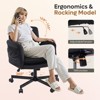 Bestier Criss Cross Chair with Armrests & Wheels, Ergonomic Cross Legged Office Chair Computer Task Chair, Desk Chair for Home Office & Vanity, Black - 3 of 4