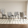 Lirago Luxury Velvet Dining Chair Four-Piece Set-Modern Minimalist Grey Design with High Rebound Cushion & Metal Frame - 3 of 4
