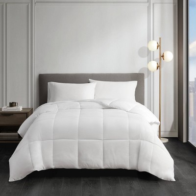 Twin White Cotton Sateen Down Alternative Bedspread