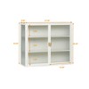 27.56" Modern Two-Door Wall Cabinet with Glass Doors, Three-Tier Storage for Bathroom, Kitchen, - 4 of 4