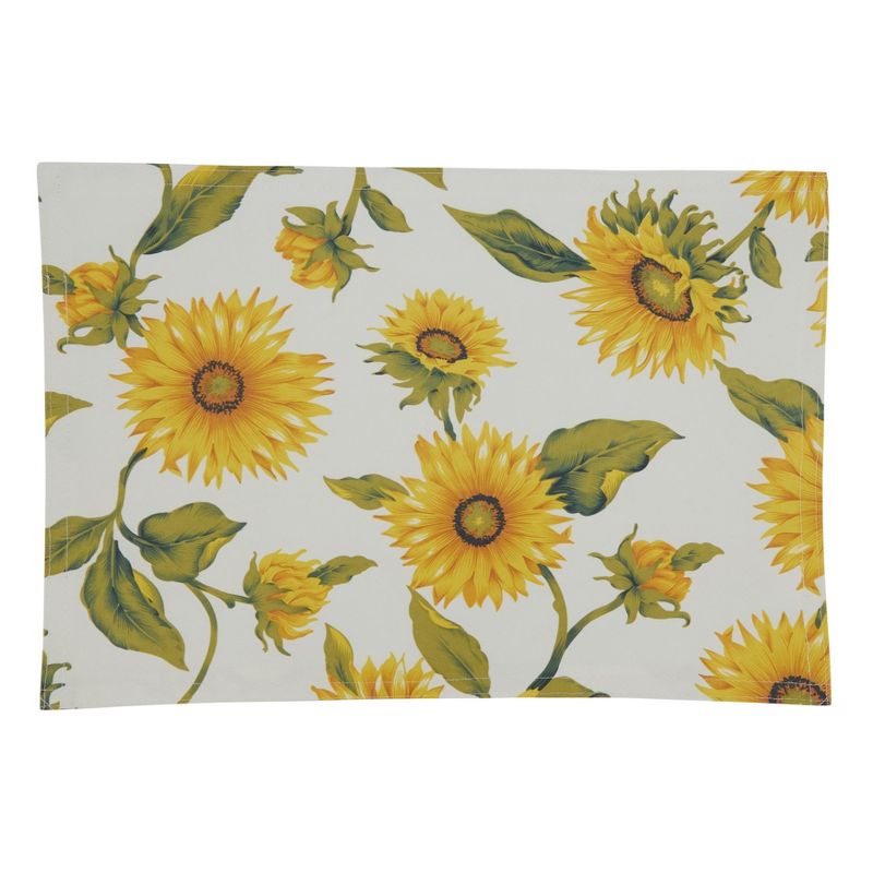 Saro Lifestyle Sunflower Placemat, 13"x19" Oblong, Yellow (Set of 4), 1 of 5