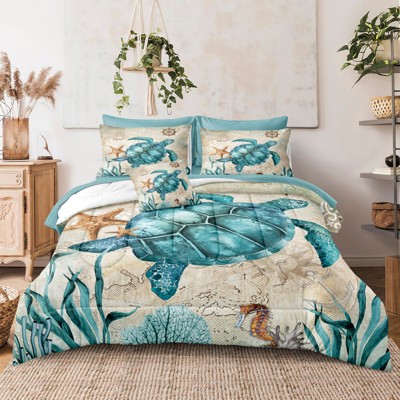 Cozy Bed in a Bag Comforter Set – Soft Lightweight All Season Bedding with Flat Sheet, Fitted Sheet, Pillowcases & Cushion Cover
