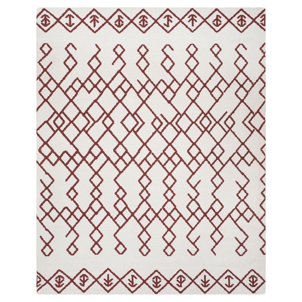 Ivory/Rust Geometric Loomed Area Rug 8'x10' - Safavieh