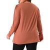 Agnes Orinda Women's Plus Size Loose Long Sleeve Dressy Pleated Round Neck Casual Blouses - 4 of 4
