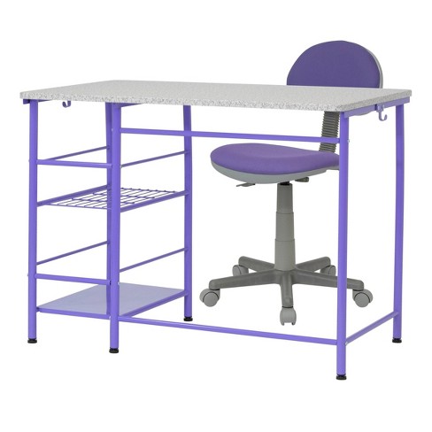 2pc Study Zone Ii Student Desk And Task Chair Set Purple splatter