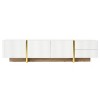 YOOCOZZ TV Stand for TVs Up to 80'' with Storage Cabinets and Golden Wood Grain Legs - 2 of 4