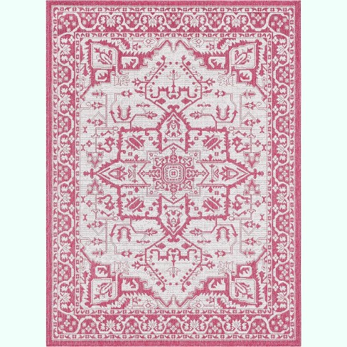 Well Woven Indoor OutdoorCelesine Fuchsia Persian Medallion Area Rug - image 1 of 4